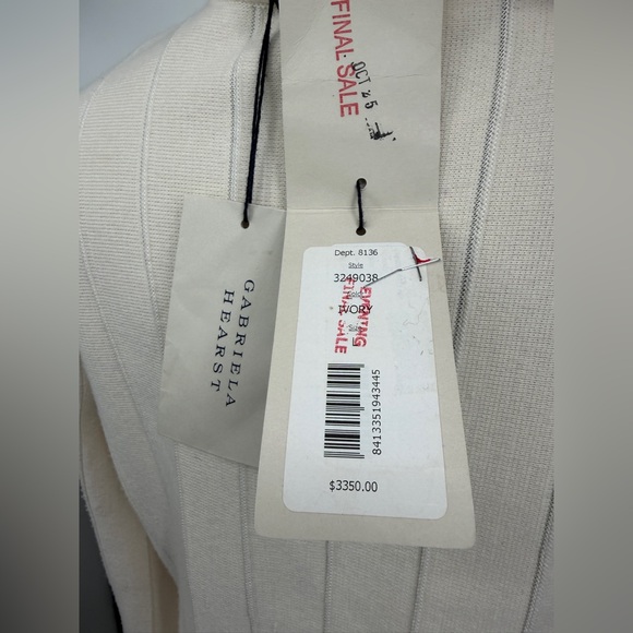 Gabriela Hearst Ivory Ribbed Knit Virgin Wool Silk Maxi Dress NWT - Picture 10 of 12